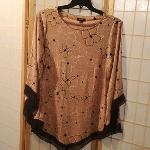 Taupe/Peachy Colored Floral Tunic